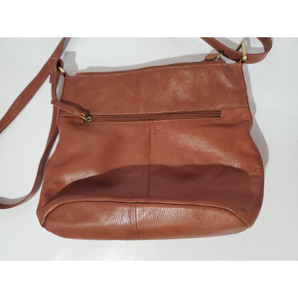 Great American Leatherworks Crossbody Bag Brown 100% Cow Hide Multi Compartment - Picture 5 of 16